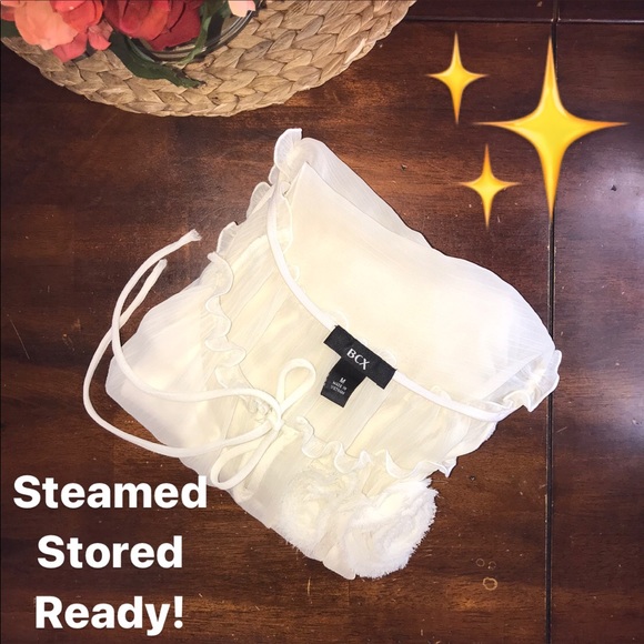 Flutter Sleeve Sheer Chic Cream Blouse Top - Picture 12 of 16